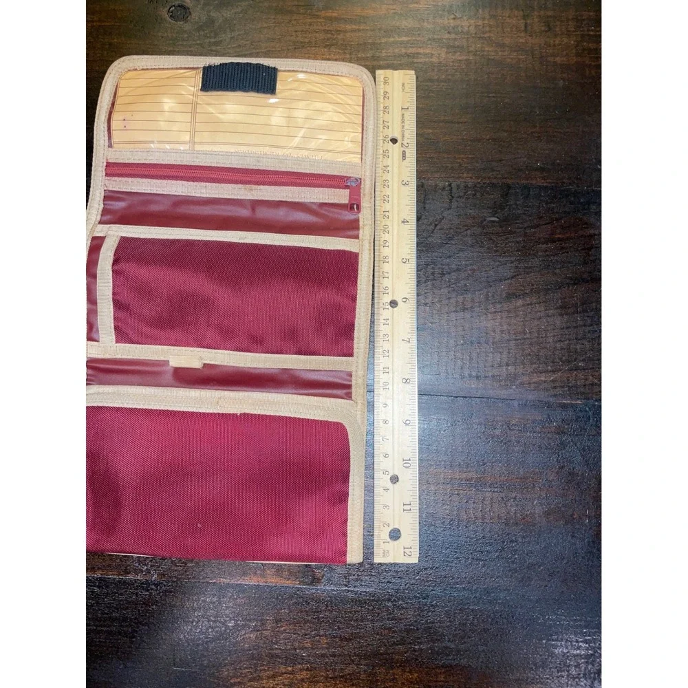 New Visions‎ Burgundy Canvas Tri Fold Organizer Wallet Pouch